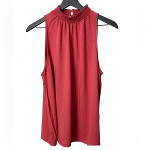 A New Day Red Relaxed High Neck Tank Top